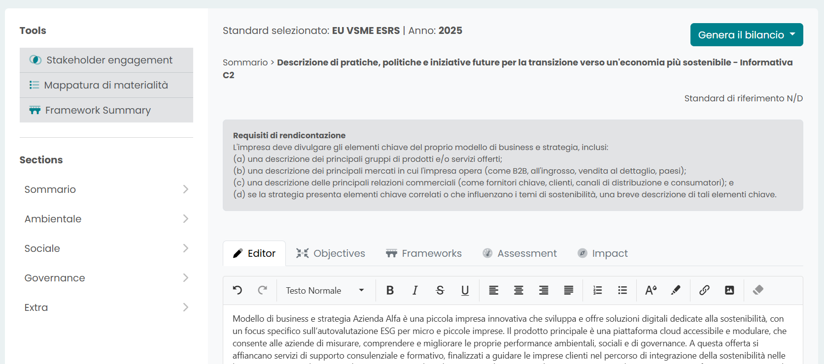 ESG Reporting Ecomate Step 1