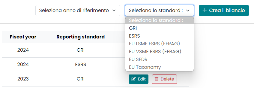 ESG Reporting Ecomate Step Select